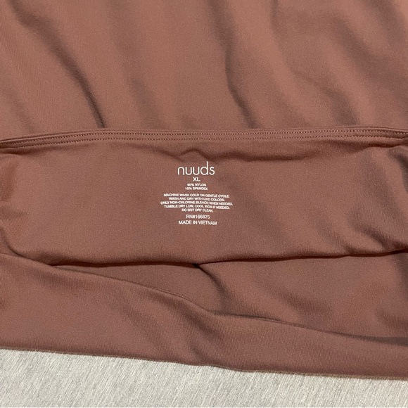 Nuuds Long Sleeve Square Neck Bodysuit Brown Size XL - Picture 6 of 6